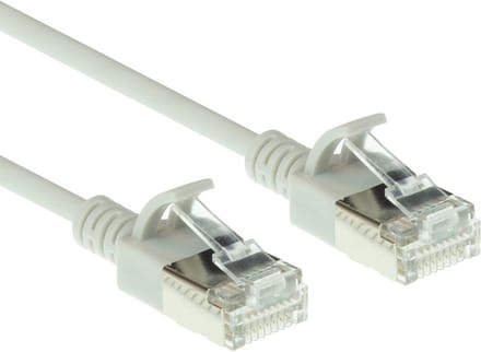 ACT Grijze 3 meter LSZH U/FTP CAT6A datacenter slimline patchkabel snagless met RJ45 connectoren DC7003