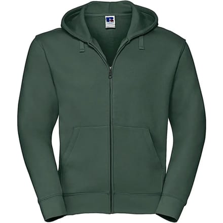 Authentic Full Zip Hoodie Sweatshirt 'Russell' Bottle Green - L