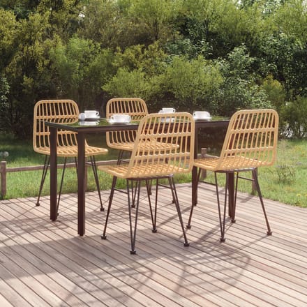 vidaXL - 5-delige - Tuinset - poly - rattan