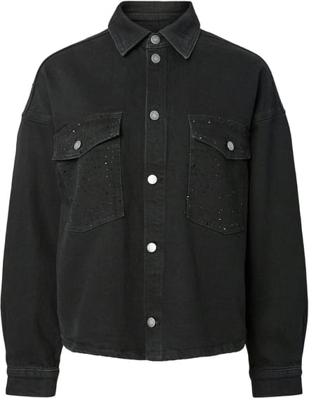 PIECES - PCGABI LS RHINESTONE DENIM SHIRT BC - Meisjes - Blouses