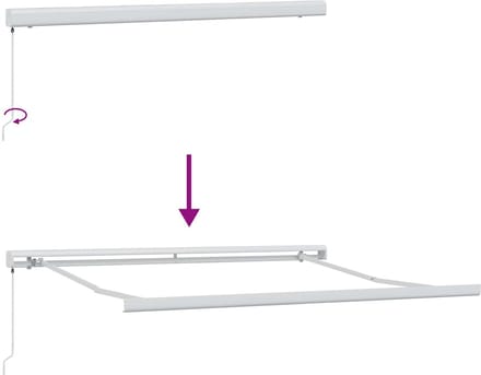 vidaXL - Uitschuifbare - luifel - Lichtgrijs - en - wit - 300 - x - 250 - cm