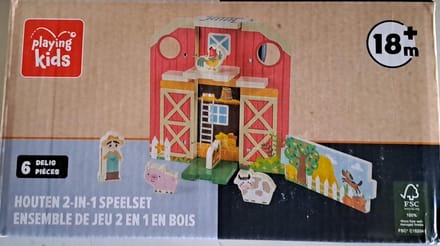 Playing Kids Houten 2-in-1 Speelset Boerderij