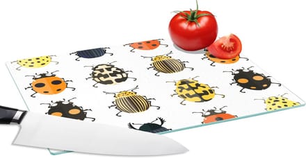 Glazen Snijplank - 28x20 - Kever - Insecten - Design - Snijplanken Glas