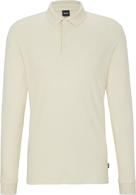 BOSS Pado regular fit polo lange mouw - jersey - wit
