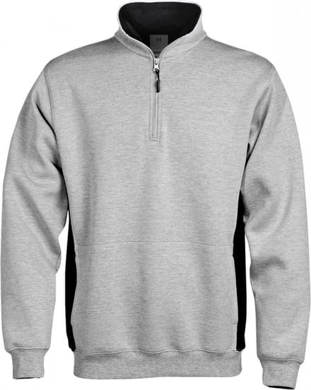 Fristads Sweatshirt Met Korte Ritssluiting 1705 Df - Lichtgrijs - S