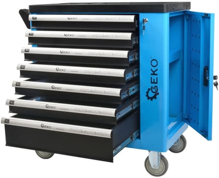 GEKO Gereedschapswagen - 7 lades - 243-delige set - Stalen frame - Poedercoating