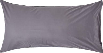 Homescapes Kussensloop 50x90 cm – Donkergrijs – 100% Egyptisch Perkal Katoen – 200 TC