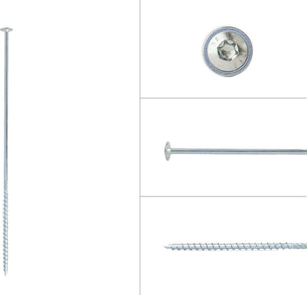 Wovar Tellerkopschroeven Verzinkt 6.0 x 280 mm Torx 30 | Doos 50 Stuks