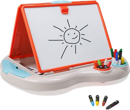 Eurekakids Art Tafel Groot - Tekenbord - Draagbaar Krijtbord en Whiteboard in 1 - Inclusief Accessoires