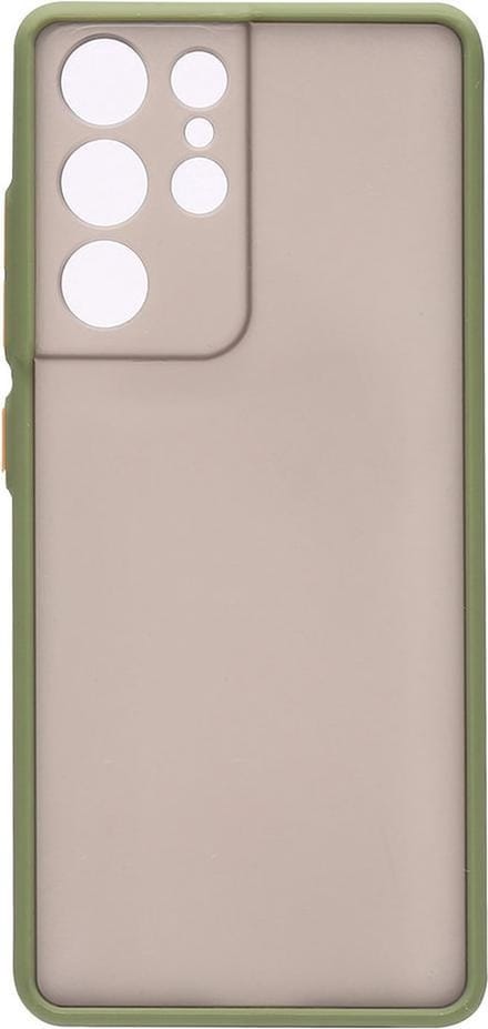 Shop4 - Samsung Galaxy S21 Ultra Hoesje - Harde Back Case Transparant Groen
