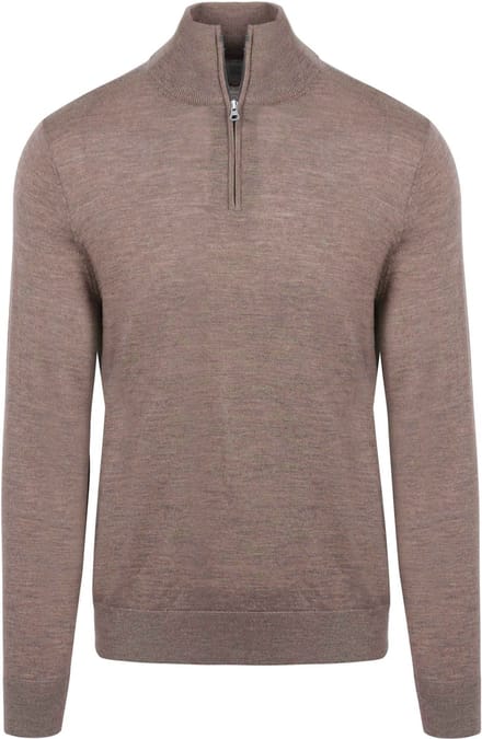 King Essentials The Michael Half Zip Pull Merino Bruin - Maat XL - Heren - Pullovers