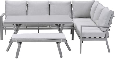 Garden Impressions Senja lounge dining set 4-delig rechts - valley sand