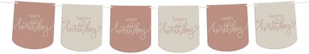 Folat - Crème rose vlaggenlijn happy birthday - 6 meter - diy