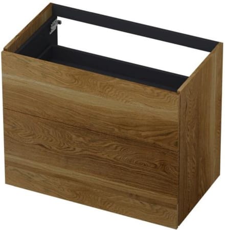 INK - Onderkast 2 Laden Push To Open 65cm Massief Eiken - 800x450x650 Mm - Massief Eiken Ash Grey