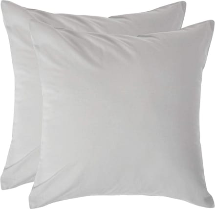 Homescapes Kussensloop 40x40 cm Set van 2 – Zilvergrijs – 100% Egyptisch Perkal Katoen – 200 TC
