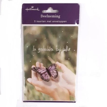 Hallmark Mapje met 5 Deelnemings kaartjes Vlinder