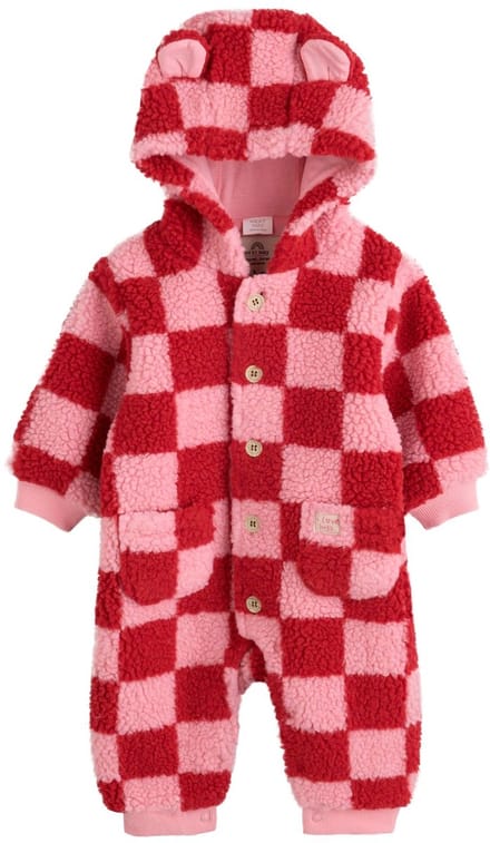 Next - Meisjes - Baby-onesie met capuchon van borgstof - Roze