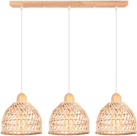 Boho Hanglamp Geweven Plafondlamp 3 Lampen Kroonluchter voor Slaapkamer Woonkamer Hal