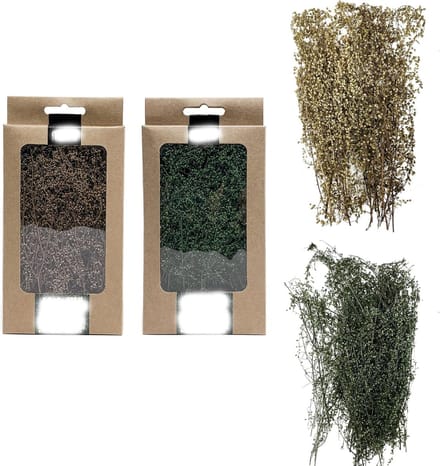 2pcs DIY Miniature Static Grass Tuft voor Miniatuurtuin, Modelbomen en Terrain Constructie voor Tafelspellen en Modelspoorwegen