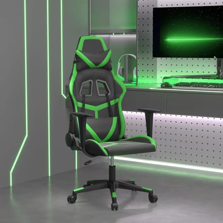 vidaXL - Massage - gamestoel - kunstleer - zwart - en - groen