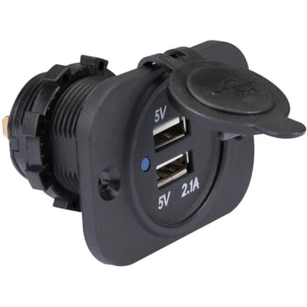 Velleman USB-LADER VOOR DE AUTO-INBOUW (12-24 VDC IN, 2 x 5 V UIT)