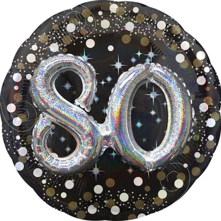 Amscan - Ballon Holografisch Sparkling Birthday 80 Folie Ballon