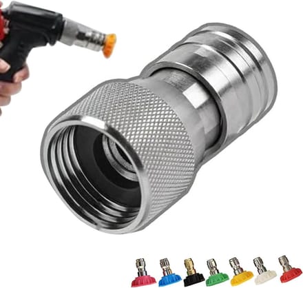 Hogedruk sproeier - Kracht sproeier - Buiten reinigen - 7-in-1 instelbaar - 48 x 3 cm - Zilver