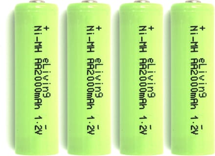 eLiving - Oplaadbare AA Batterijen. 2000mAh 1.2V NiMH HR6. 4 stuks