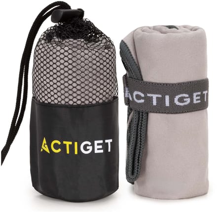 Actiget® Strandlaken | Badlaken | Sneldrogend | Strandhanddoek | Microvezel | 80 x 40 cm | Grijs
