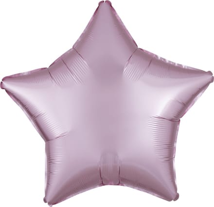 Satijn zijde pastel roze sterfolie ballon 48 cm