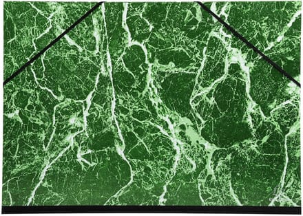Exacompta 10x Tekenmap gemarmerd vernist papier met elastieken 32x45 - A3 - Groen - 632E