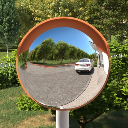 vidaXL - Buiten - Convex - Verkeersspiegel - Oranje - Ø30 - cm - Polycarbonaat