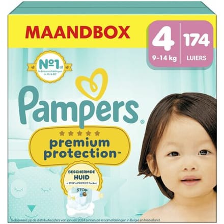 Pampers Premium Protection Luiers Maat 4 – Maandbox 174 Luiers