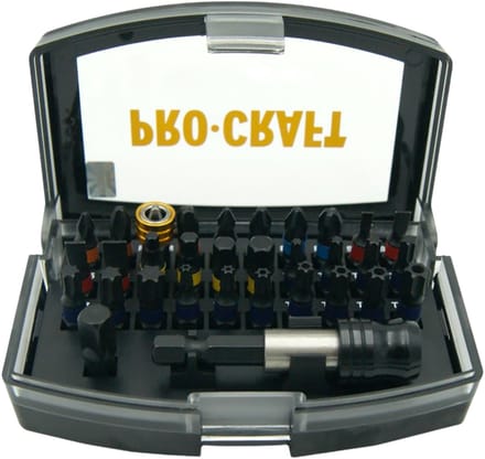 Procraft BS-32 bitset 32-delig S2 staal Phillips / Pozidriv / Torx / Hex / sleuf