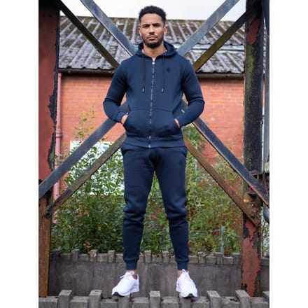 Enzo | Heren Zip Up Hoodie Tracksuit Set - Navy