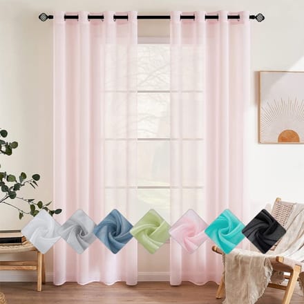 Dailygoods- Raamgordijnen Transparant - 2 Panelen - 140 x 245 cm - Vitrage met Ringen - Lichtdoorlatend - 100% Polyester