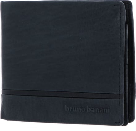 bruno banani Leren Portemonnee Frankfurt Wallet With Flap Black Zwart