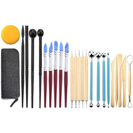 25 stks Polymeer Klei Gereedschappen Boetseerklei Beeldhouwen Gereedschap Kit Keramisch Aardewerk Carving Gereedschap Inclusief 25pcs Set black