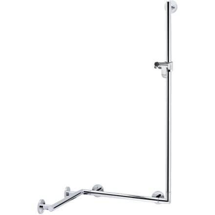 Keuco Plan Care - Handgreep met douchestang, 60x68 cm, hoek, chroom 34908014411