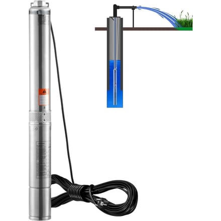 Dompelpomp voor Diepe Put Roestvrij Staal Waterpomp 750W 230V 7,1 m³/u