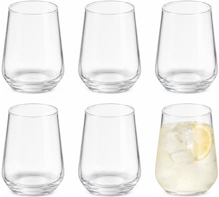 Vivalto Drinkglazen Conical - 6x stuks - 400 ml - transparant - glas - waterglazen