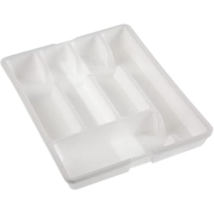 Uitbreidbare Besteklade - Bestekorganizer Versa Plastic - Uitschuifbare Bestekbak - Wit - 27,3 x 4,3 x 36,8 cm