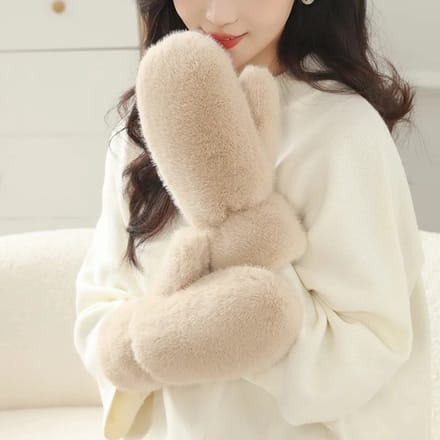 Without Lemon - Dames Winter Wanten - Handschoen - Dik - Pluche - Zacht & Warm - Creme