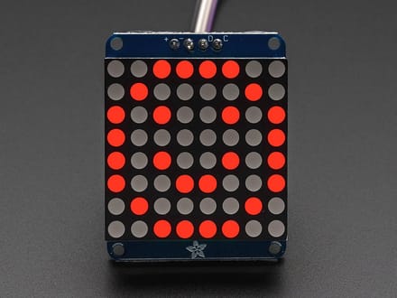 Small 1.2 inch 8x8 LED Matrix w/I2C Backpack - Rood Adafruit 1049