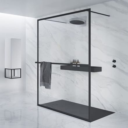 Riho Lucid Walk-In Shower Wall GD401 100 cm with 2 stabilizing bars, G005030121