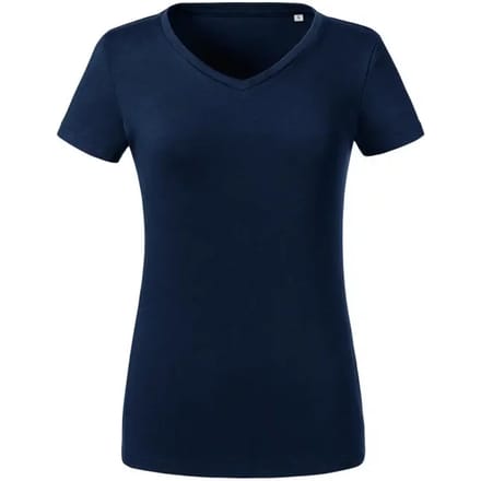 Dames-T-shirt met V-hals Russell Athletic Pure Organic