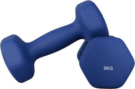 SONGMICS - Dumbells - Dumbells 5 kg - Hexagon Dumbells - 2 x 5 kg - Voor Krachttraining Thuis