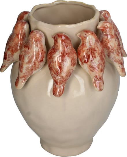 Vase Bird Stoneware Terra 23x23x28cm