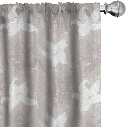 ABAKUHAUS Blatt gordijnen – 2x75x245 cm – microvezel – taupe/wit