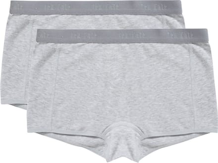Ten Cate Basics organic cotton stretch shorts grey melange 2 pack voor Meisjes | Maat 98/104